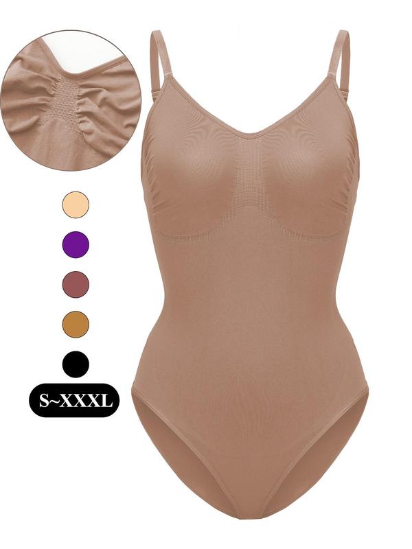 Women's Solid Backless Shapewear Bodysuit, Casual Comfortable Breathable Shaper, Tummy Control Butt Lifter, Ladies Shapewear for All Seasons