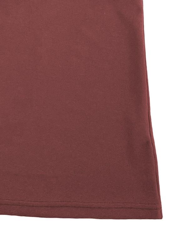 Women's Plain Half Button Drop Shoulder Tee, Casual Long Sleeve Collared Top for Spring & Fall, Women's Clothing for Daily Wear
