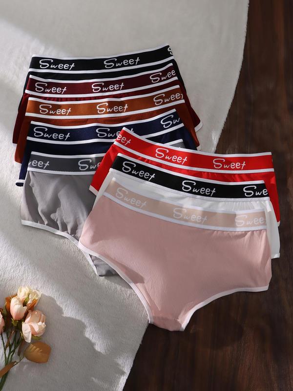Women's Letter Tape Panty, Casual Soft Comfy Breathable Knicker for Daily Wear, Underwear for All Seasons