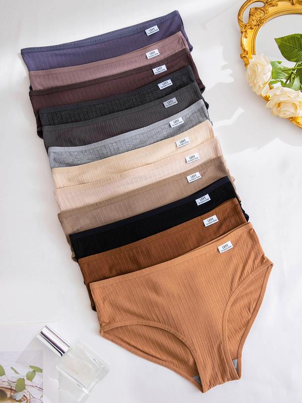 Women's Solid Color Briefs, Soft Comfy Breathable Panty for Daily Wear, Underwear for All Seasons