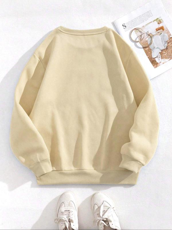 Women's Christmas Tree Print Round Neck Sweatshirt, Casual Long Sleeve Crew Neck Pullover for Fall & Winter, Women's Clothes for Daily Wear