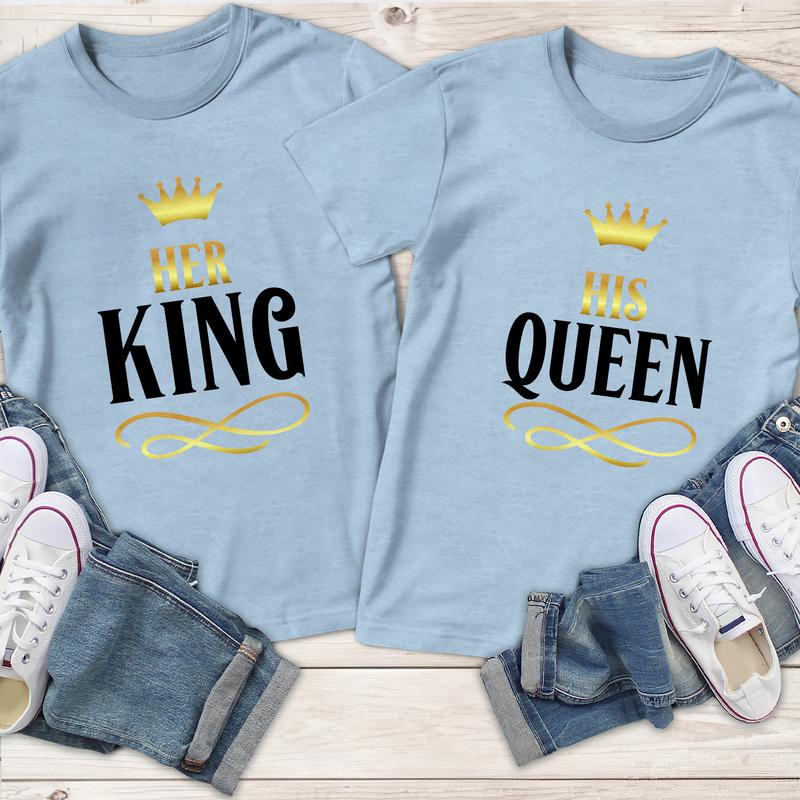 The Most Important Person His Queen Her King Couple Matching T-Shirt, Comfort Cotton, Size For All Body, Gift For Girlfriend Boyfriend Clothing
