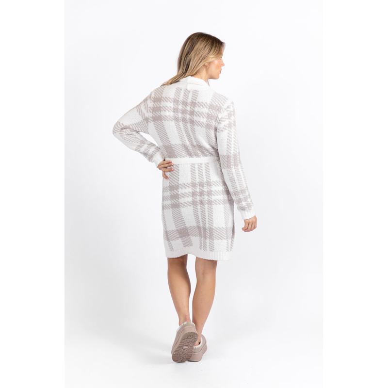 It Was All A Dream Grey Plaid Robe