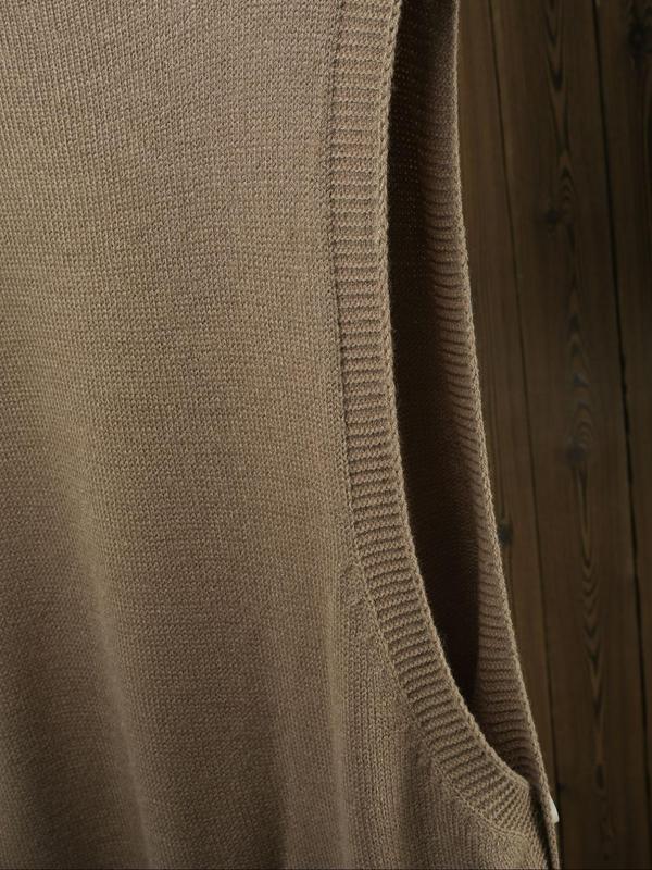  Solid Button High Low Hem Sweater Vest, Casual Sleeveless Round Neck Knitwear for Fall & Winter, Women's Plus Clothing for Daily Wear