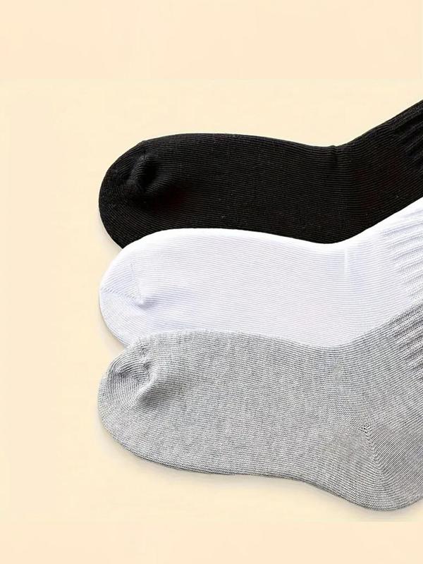Women's Solid Ribbed Thermal Lined Crew Socks, Casual Soft Comfy Warm Pile Socks for Fall & Winter, Women's Socks for Daily Wear