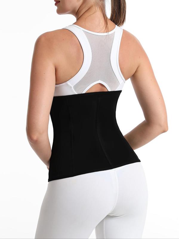 Women's Adjustable Zipper Waist Trainer, Hook Eye Design Solid Tummy Control Waist Cincher, Back To School Clothes, Workout Gym Exercise Clothing Accessories, Fall Outfits, Fallfreshness Clothes, Waist Trainer for Women