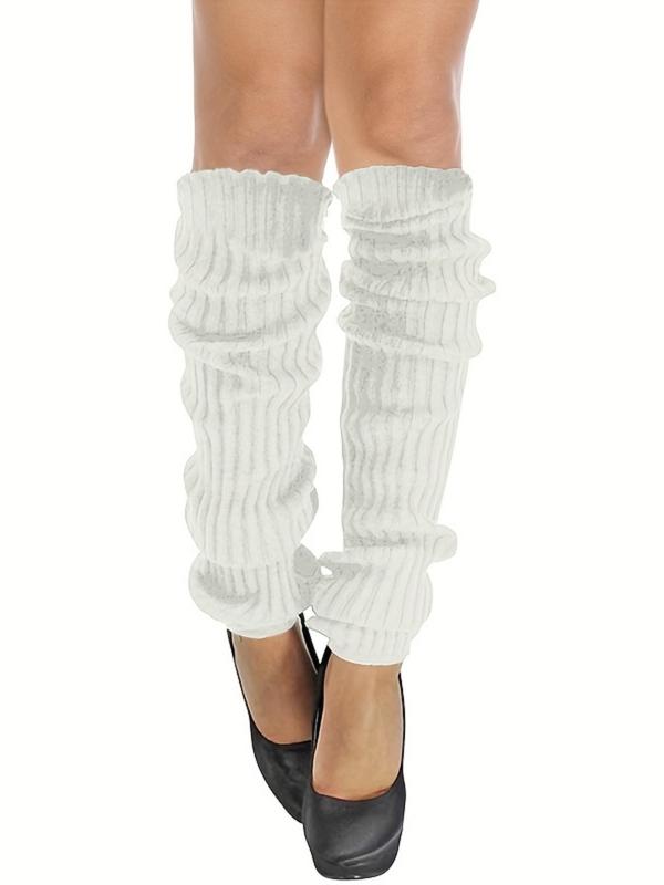 3 Pairs Minimalist Solid Textured Ribbed Leg Warmers, Casual Soft Cozy Warm Leg Warmers for Fall & Winter, Sports Leg Warmers for Women & Girls