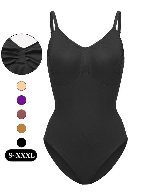 Women's Solid Backless Shapewear Bodysuit, Casual Comfortable Breathable Shaper, Tummy Control Butt Lifter, Ladies Shapewear for All Seasons