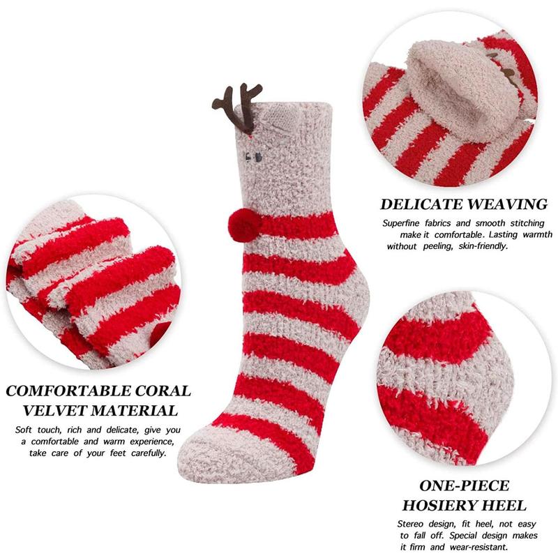 Fuzzy Socks for Women Teen Girls - Fluffy Socks Warm Winter Cozy Animal Socks