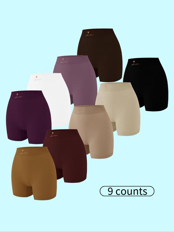  Floral Embroidered Boyshorts, Soft Comfy Breathable Seamless Knicker for Daily Wear, Women's Underwear for All Seasons