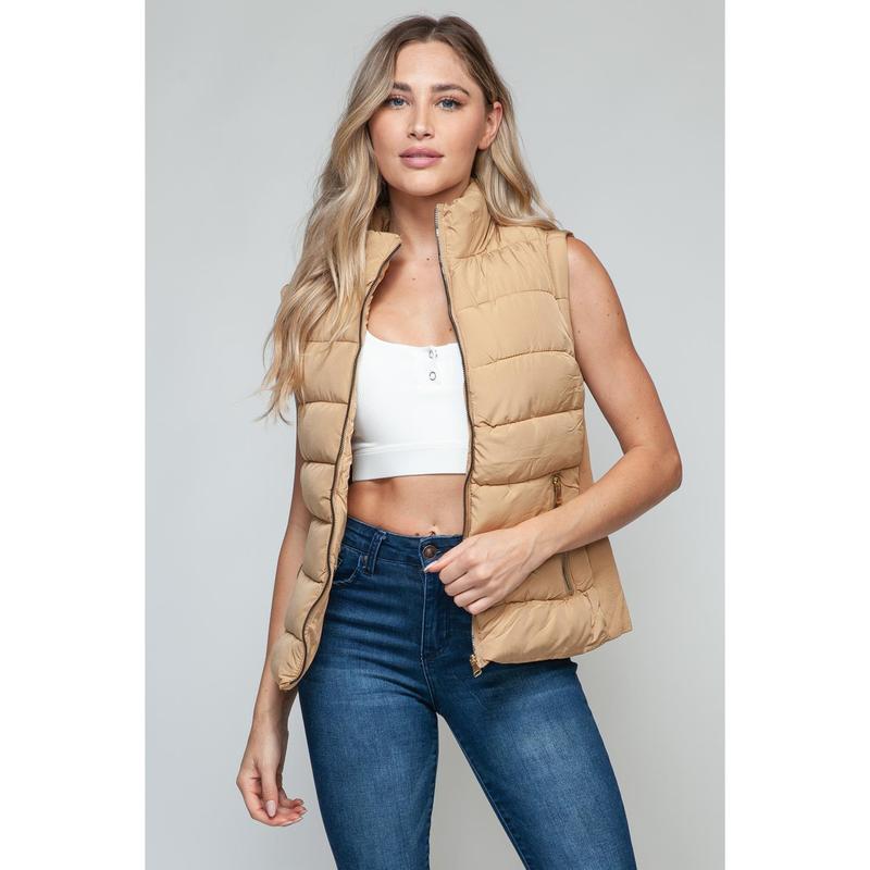 Snobbish Zip Up Turtleneck Vest with Pockets