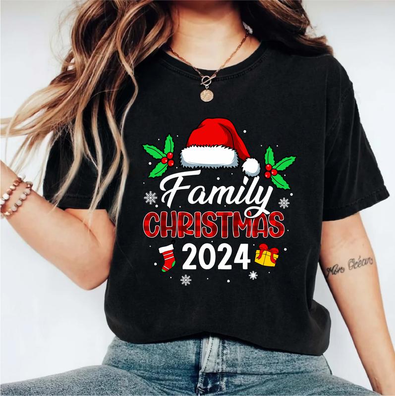 Family Christmas 2024 T-Shirt, Christmas Family Matching Shirt, Christmas Family Gifts Tee, Happy Christmas Tee, Xmas Family Group Shirt, Christmas Holiday T-Shirt.