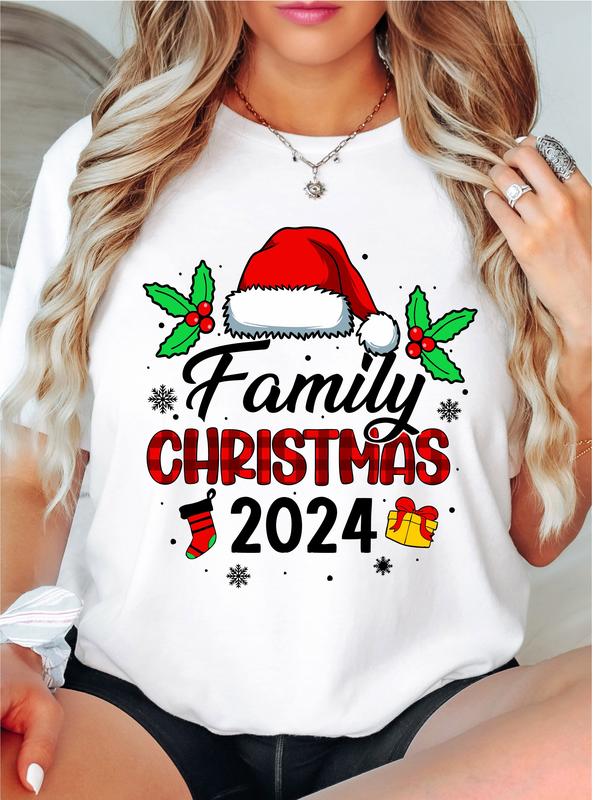 Family Christmas 2024 T-Shirt, Christmas Family Matching Shirt, Christmas Family Gifts Tee, Happy Christmas Tee, Xmas Family Group Shirt, Christmas Holiday T-Shirt.