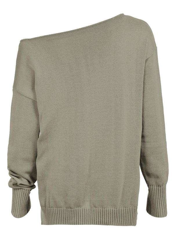 Women's Letter Print Drop Shoulder Sweater, Casual Asymmetrical Neck Long Sleeve Jumper for Fall & Winter, Sweaters for Women, Women's Winter Sweaters 2024, Fashion Ladies' Knitwear for Daily Wear
