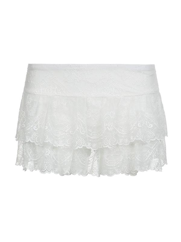 Women's Contrast Lace Tiered Layer Vintage Skorts, Fashion Mini Lace Bubble Skirt, Mini Skirt, Ladies Summer Bottoms Mini Skirt Black Short Skirts, Womenswear, Downtown Girl Clothes, Preppy 80s Clothes