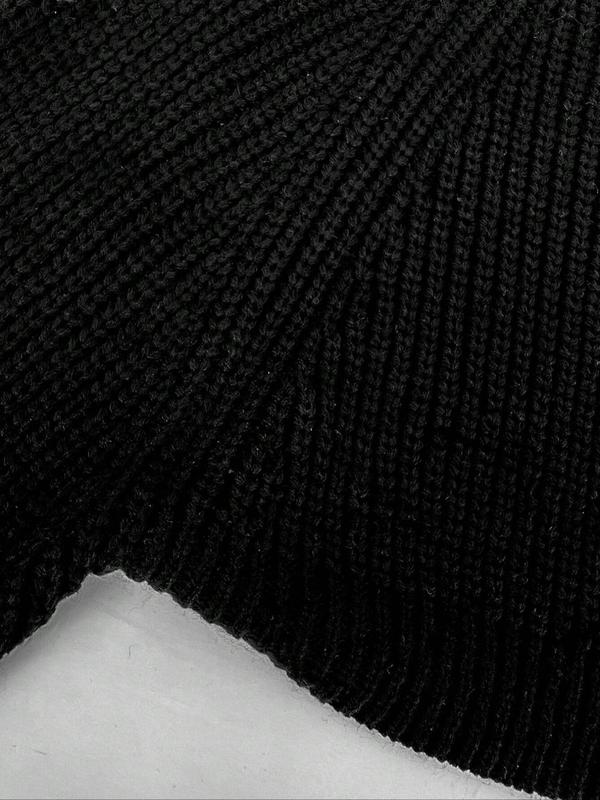 Women's Solid Raglan Sleeve Crop Sweater Cardigan, Casual Long Sleeve Open Front Knitwear for Fall & Winter, Fashion Ladies' Knit Clothing for Daily Wear