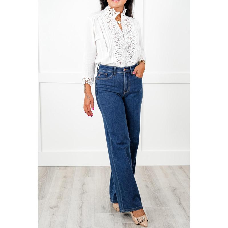 Judy Blue High Rise Medium Wash Vintage Wide Leg Jeans