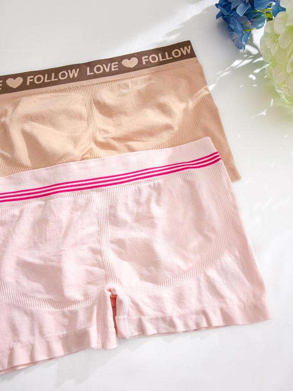Women's Letter Tape Drop Waist Boyshorts, Soft Comfy Breathable Knicker for Daily Wear, Panties for Women, Underwear for All Seasons