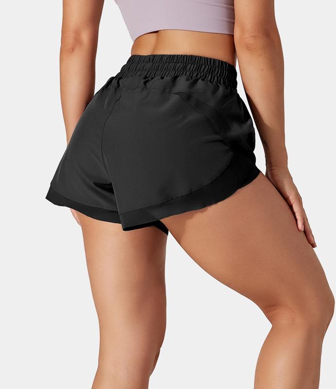 Halara Drawstring Contrast Mesh 2-in-1 Shorts Summer Outfit