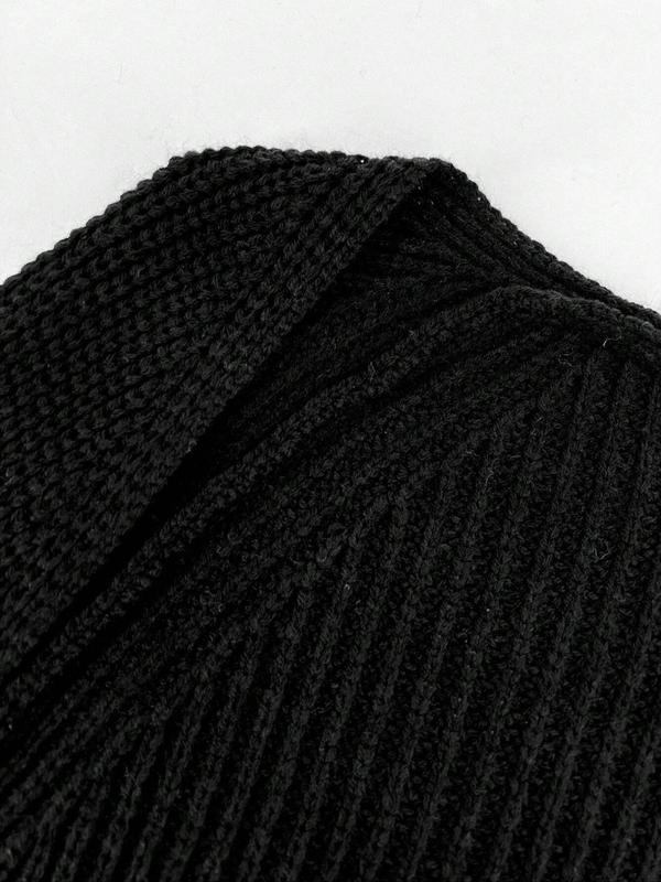 Women's Solid Raglan Sleeve Crop Sweater Cardigan, Casual Long Sleeve Open Front Knitwear for Fall & Winter, Fashion Ladies' Knit Clothing for Daily Wear