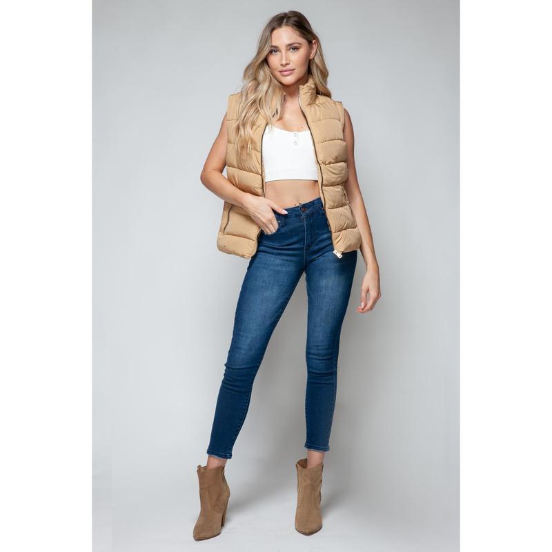 Snobbish Zip Up Turtleneck Vest with Pockets