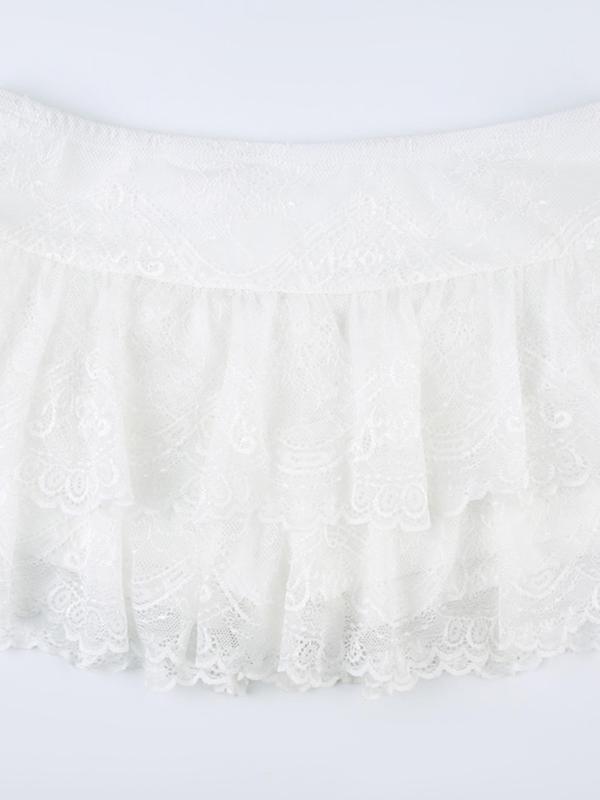 Women's Contrast Lace Tiered Layer Vintage Skorts, Fashion Mini Lace Bubble Skirt, Mini Skirt, Ladies Summer Bottoms Mini Skirt Black Short Skirts, Womenswear, Downtown Girl Clothes, Preppy 80s Clothes