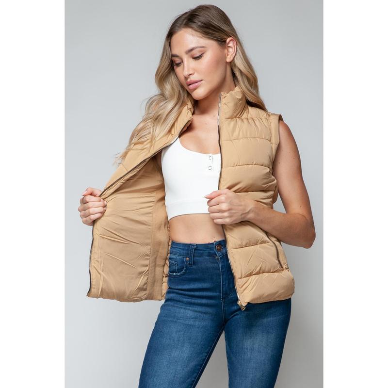 Snobbish Zip Up Turtleneck Vest with Pockets