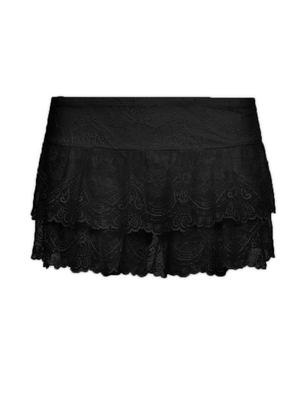Women's Contrast Lace Tiered Layer Vintage Skorts, Fashion Mini Lace Bubble Skirt, Mini Skirt, Ladies Summer Bottoms Mini Skirt Black Short Skirts, Womenswear, Downtown Girl Clothes, Preppy 80s Clothes