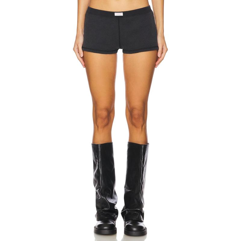 Alexander Wang Waffle Shorts in Washed Black