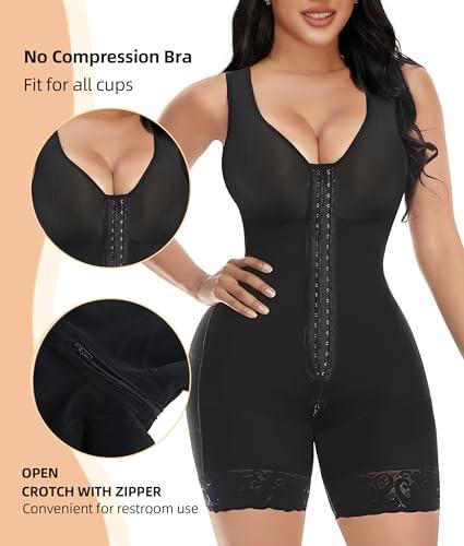 Fajas Colombianas Shapewear for Women Tummy Control Post Surgery Full Body Shaper Butt Lifter with Zipper Crotch Comfort Compression
