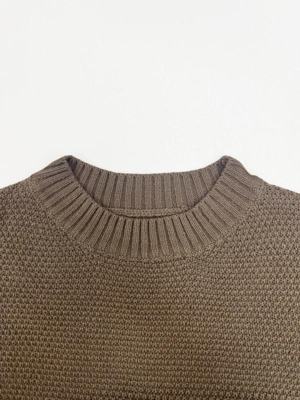 Women's Plain Sweater, Casual Long Sleeve Jumper for Fall & Winter, Women's Knitwear for Daily Wear