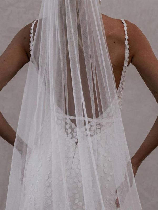 Women's Elegant Minimalist Classic Wedding Veil, Exquisite Floor Length Wedding Veil, Trendy Gorgeous Bridal Veil for Wedding Party Decoration