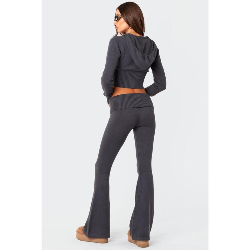 Desiree Knitted Low Rise Fold Over Pants
