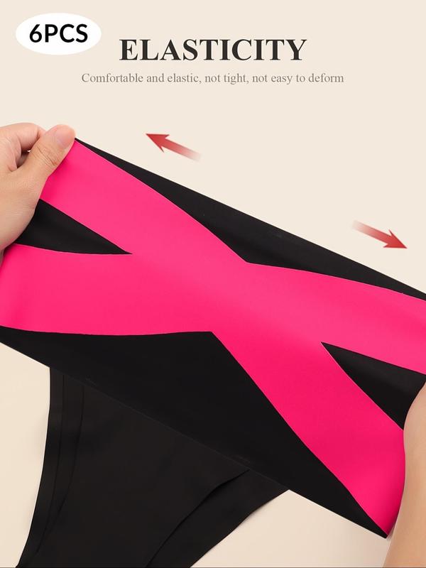 Women's Colorblock High Waist Thong, Casual Comfy Breathable Panty for Daily Wear, Ladies Underwear for All Seasons