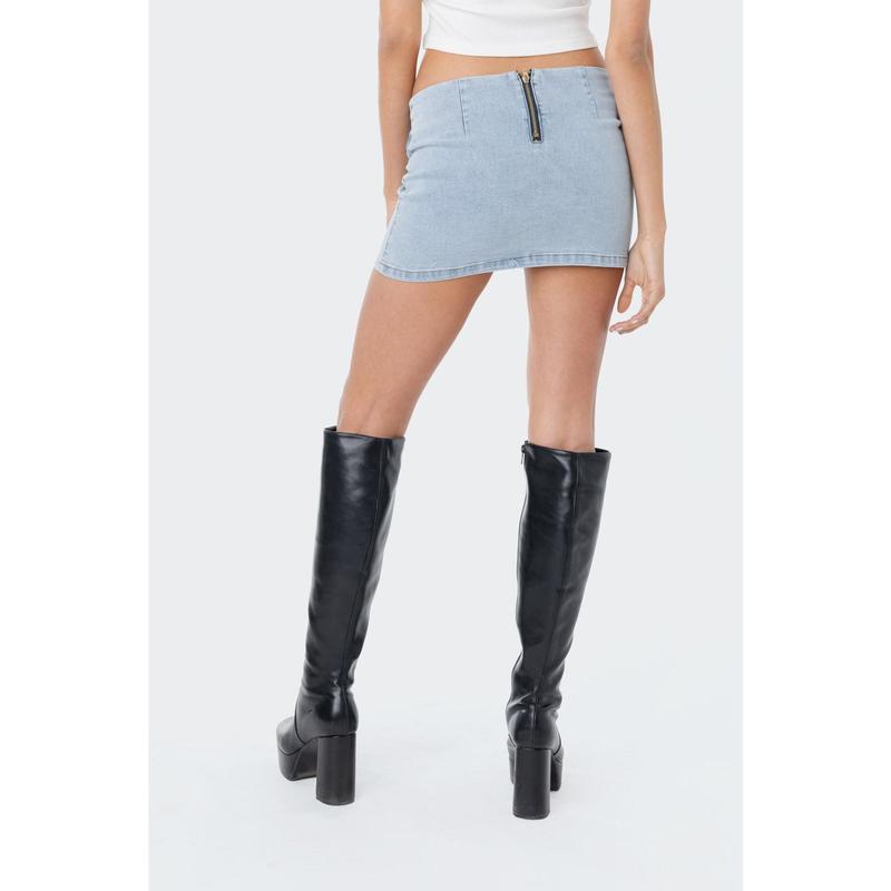 Bridget Low-Rise Denim Skirt