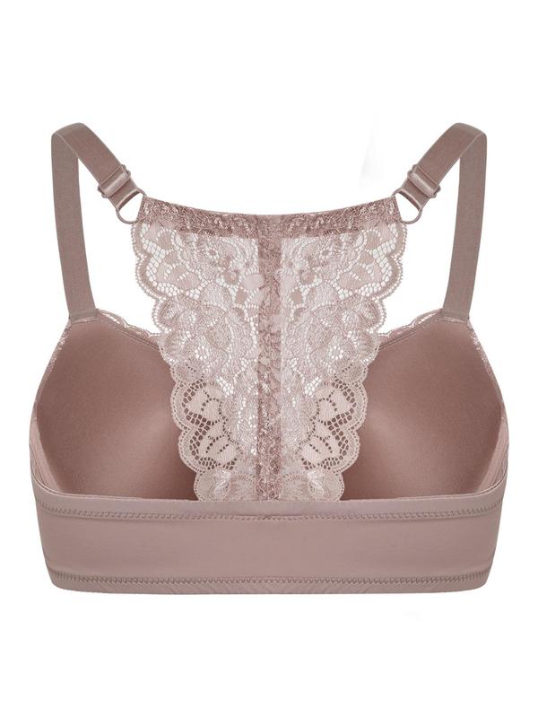  Floral Lace Underwire Bra, Adjustable Strap Buckle Front Bra, Women's Lingerie for All Seasons