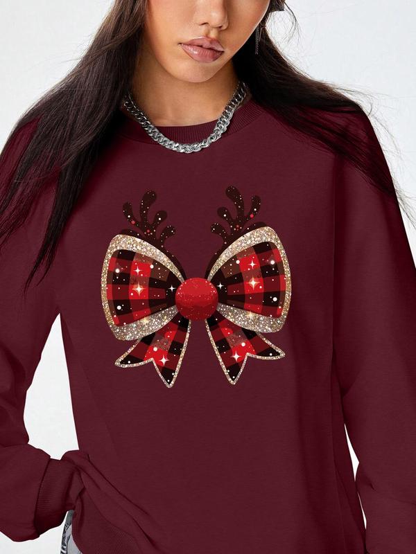 Women's Pickle Print Crew Neck Sweatshirt, Casual Long Sleeve Pullover for Daily Wear, Sweatshirts for Women, Ladies  Clothing for All Seasons