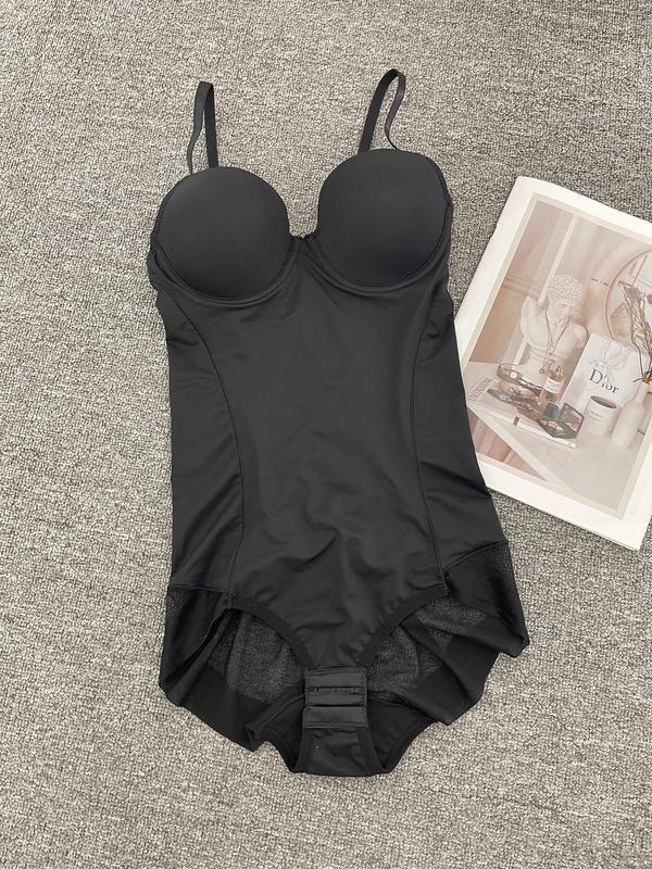 Women's Solid Ruched Sheer Cami Shapewear Bodysuit, Solid Adjustable Strap Shaper Bodysuit for Daily Wear, Body Shapewear, Tummy Hiding Clothes, Women's Shapewear for All Seasons, Womenswear, Fall Wear, Fallfreshness