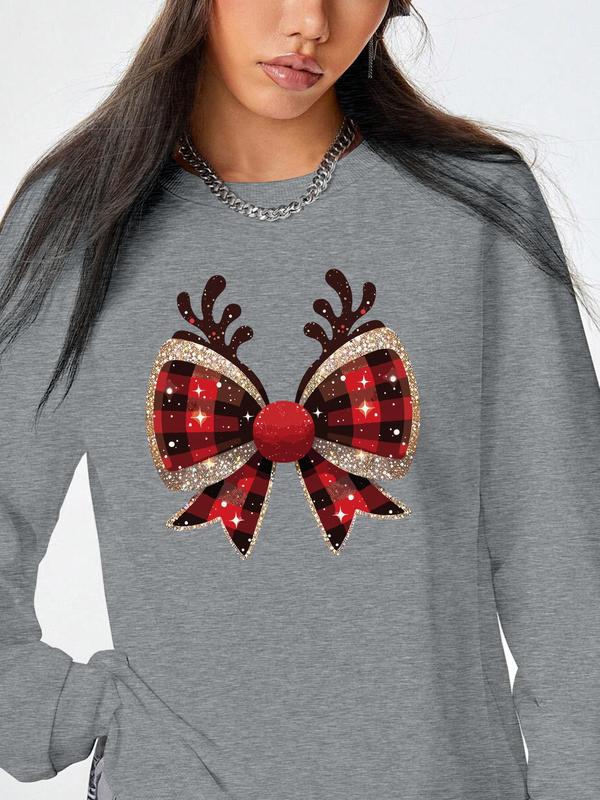 Women's Pickle Print Crew Neck Sweatshirt, Casual Long Sleeve Pullover for Daily Wear, Sweatshirts for Women, Ladies  Clothing for All Seasons
