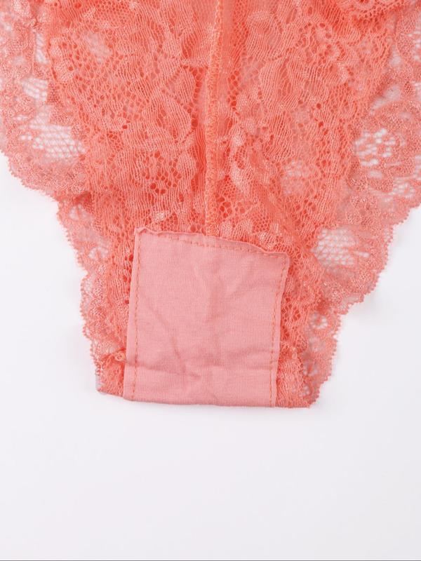 Women's Floral Lace Sheer Panty, Breathable Comfortable Knicker for Daily Wear, Ladies Underwear for All Seasons
