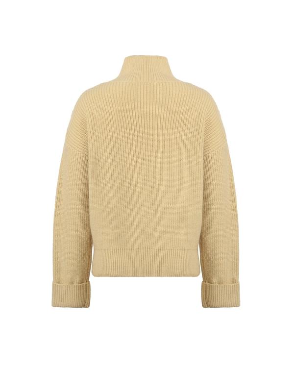 Women's Heart Print Drop Shoulder Sweater, Casual Long Sleeve Stand Collar Jumper for Fall & Winter, Fashion Ladies' Knitwear for Daily Wear