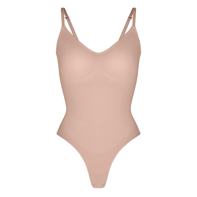 FeelinGirl Seamless Covered Bust Jumpsuit Thong Bodysuit Fit Womenswear Shaper Comfort Basic Shapewear