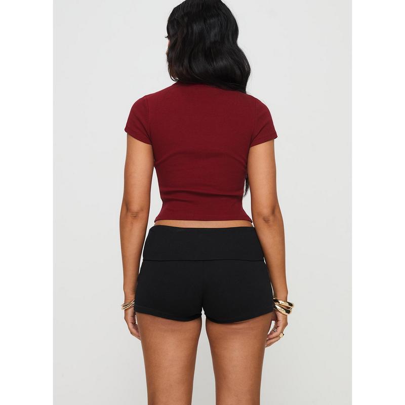 Baseline Low Rise Rib Shorts Black