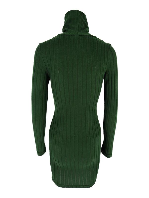 Women's Textured Long Sleeve Bodycon Dress, Solid Color Turtle Neck Short Dress for Spring & Fall, Women's Clothing for Daily Wear