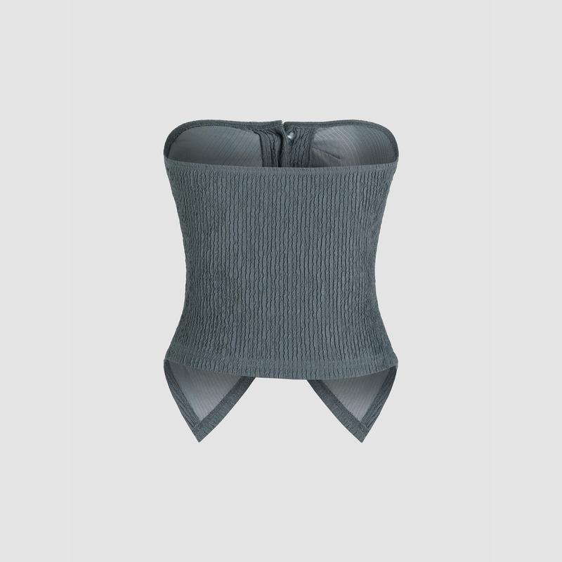 Cider [3 colors, size 0-26] Solid Texture Button Tube Top