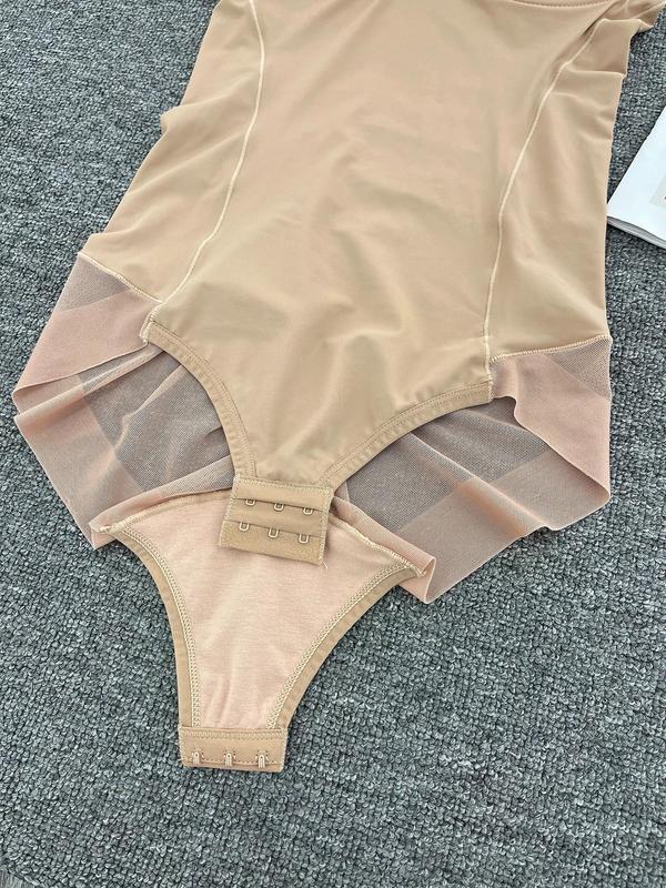 Women's Solid Ruched Sheer Cami Shapewear Bodysuit, Solid Adjustable Strap Shaper Bodysuit for Daily Wear, Body Shapewear, Tummy Hiding Clothes, Women's Shapewear for All Seasons, Womenswear, Fall Wear, Fallfreshness