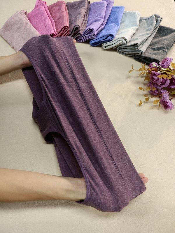  Solid Color Panties, Breathable Comfortable Knicker for Daily Wear, Women's Underwear for All Seasons