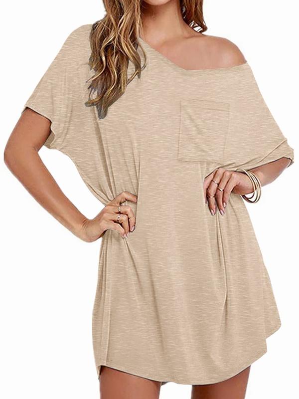 Womens Tshirt Nightgown Cotton V Neck Sleepshirts Comfy Casual Nightshirt for Women Comfortable Fit Loose