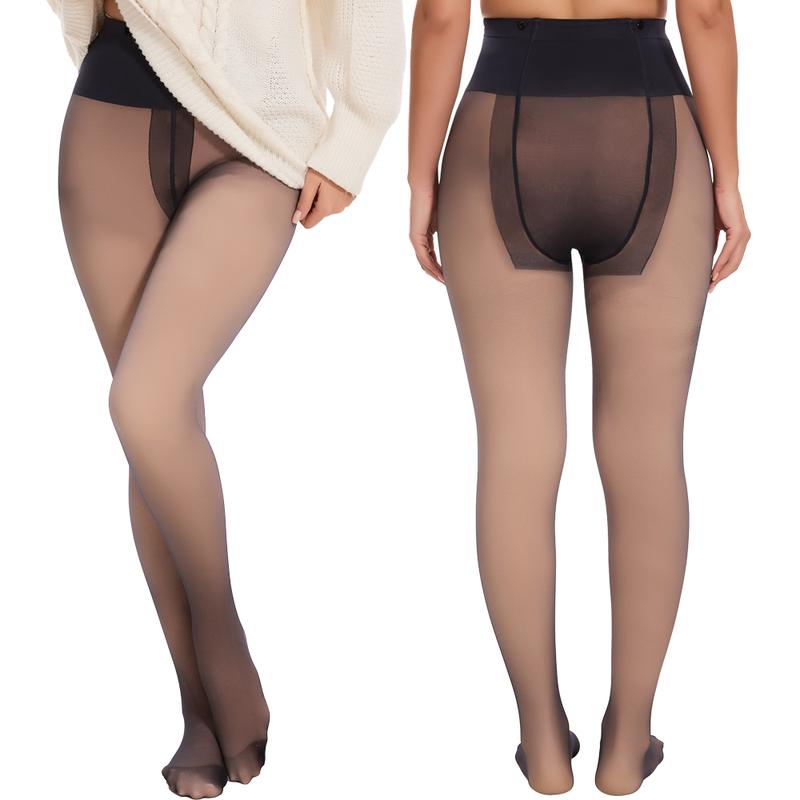 Fleece Lined Leggings For Women Thermal Pantyhose Ladies High Waisted Stretch Thick Winter Warm Stockings Womenswear Comfort