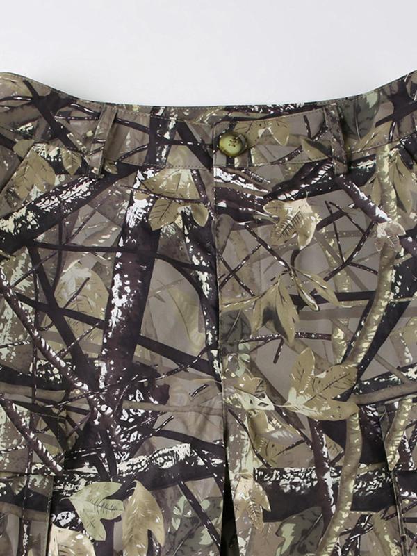 Women's Camo Print Pocket Cargo Pants, Street Fashion Casual Trendy Trousers for Daily Wear, Ladies Bottoms for Fall & Winter